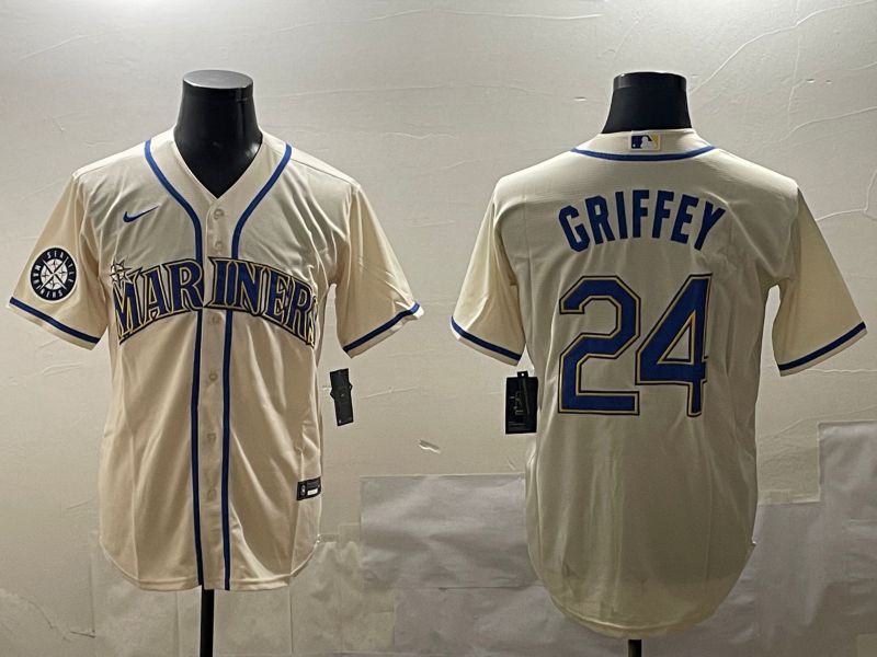 Men Seattle Mariners #24 Griffey Cream Game 2025 Nike MLB Jersey style 2->seattle mariners->MLB Jersey